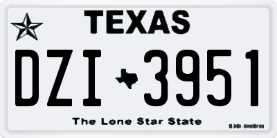 TX license plate DZI3951