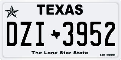 TX license plate DZI3952