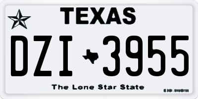 TX license plate DZI3955