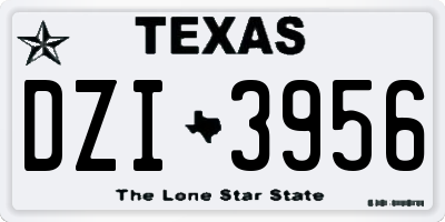 TX license plate DZI3956
