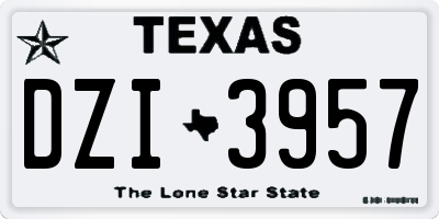 TX license plate DZI3957