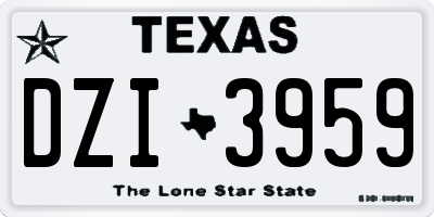 TX license plate DZI3959