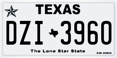 TX license plate DZI3960