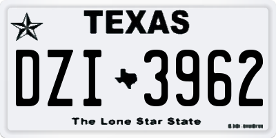 TX license plate DZI3962