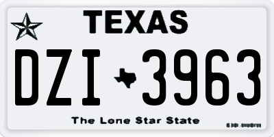 TX license plate DZI3963