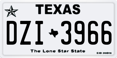 TX license plate DZI3966