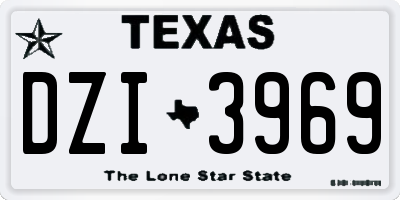 TX license plate DZI3969