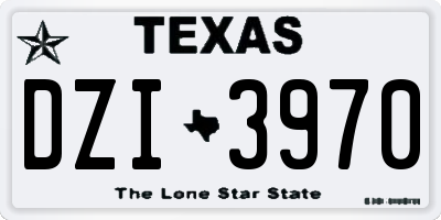TX license plate DZI3970