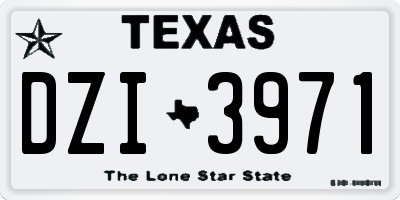 TX license plate DZI3971