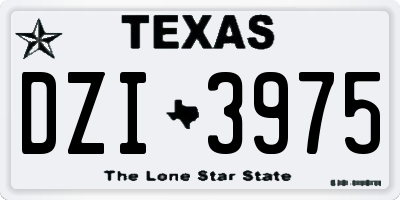 TX license plate DZI3975