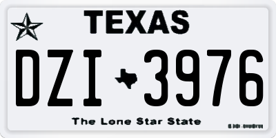 TX license plate DZI3976