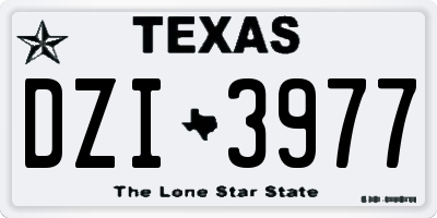 TX license plate DZI3977