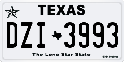 TX license plate DZI3993
