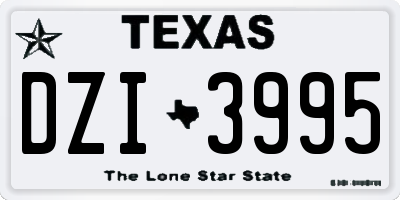 TX license plate DZI3995