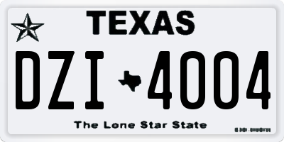 TX license plate DZI4004