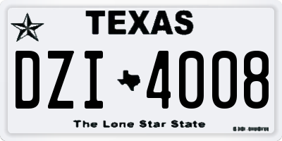 TX license plate DZI4008