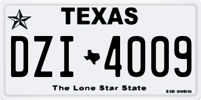 TX license plate DZI4009
