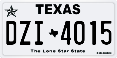 TX license plate DZI4015