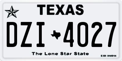 TX license plate DZI4027
