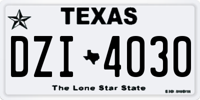 TX license plate DZI4030