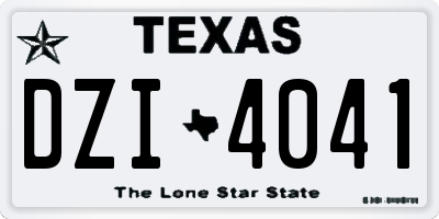 TX license plate DZI4041