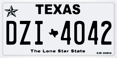 TX license plate DZI4042