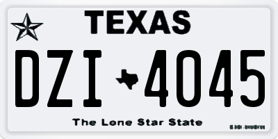 TX license plate DZI4045