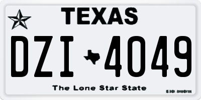 TX license plate DZI4049
