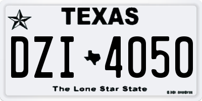TX license plate DZI4050