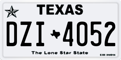 TX license plate DZI4052