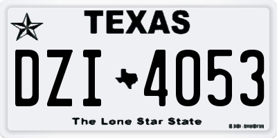 TX license plate DZI4053