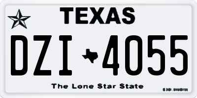 TX license plate DZI4055