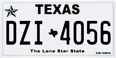 TX license plate DZI4056