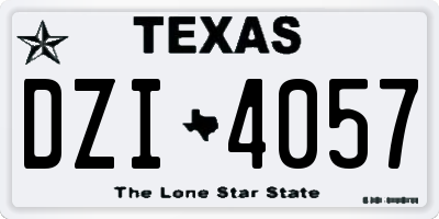 TX license plate DZI4057