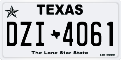 TX license plate DZI4061