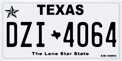 TX license plate DZI4064