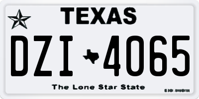 TX license plate DZI4065