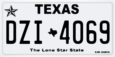 TX license plate DZI4069