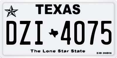 TX license plate DZI4075