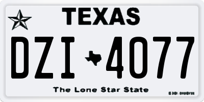 TX license plate DZI4077
