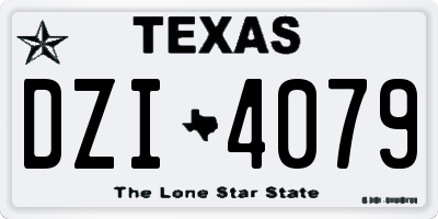 TX license plate DZI4079