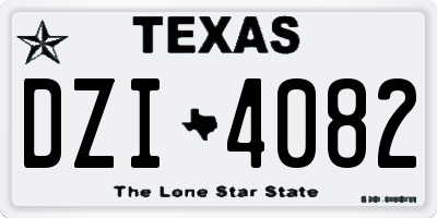TX license plate DZI4082