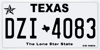TX license plate DZI4083