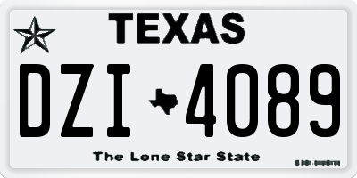 TX license plate DZI4089