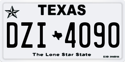 TX license plate DZI4090