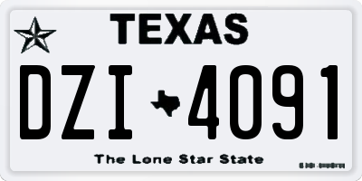 TX license plate DZI4091