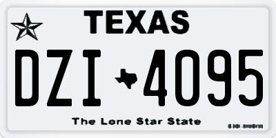 TX license plate DZI4095