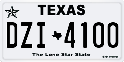 TX license plate DZI4100