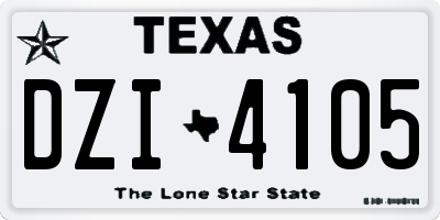 TX license plate DZI4105