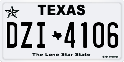 TX license plate DZI4106